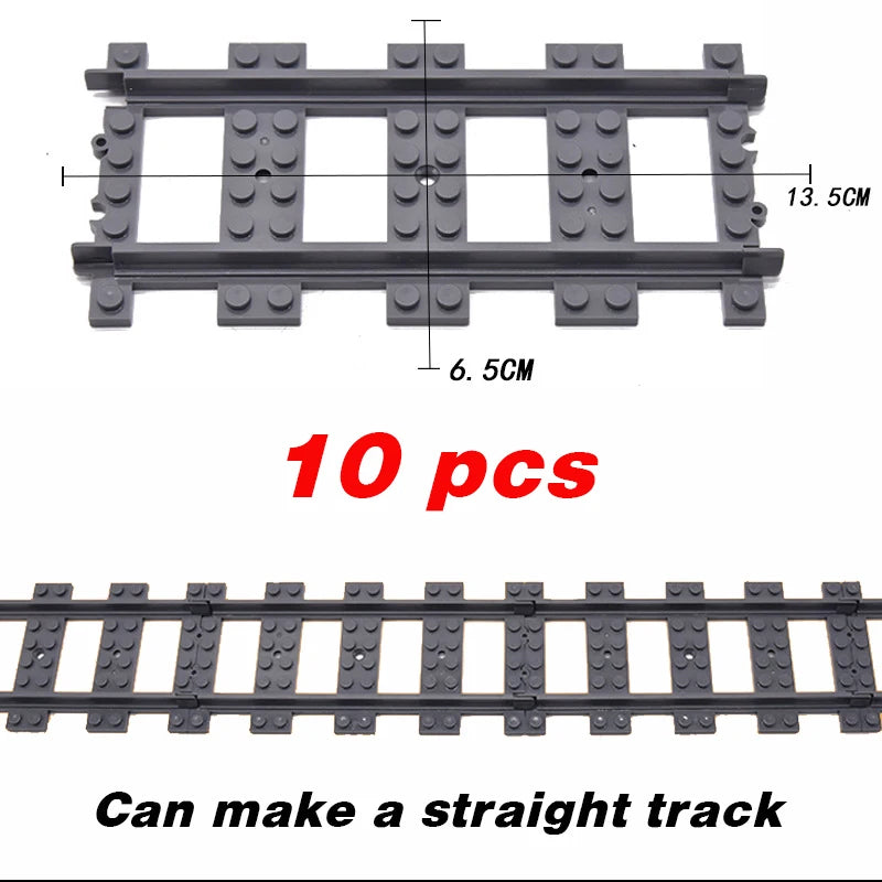 City Trains Flexible Tracks – Soft Straight, Curved Rails, and Switch Building Block Railways Toy for Kids