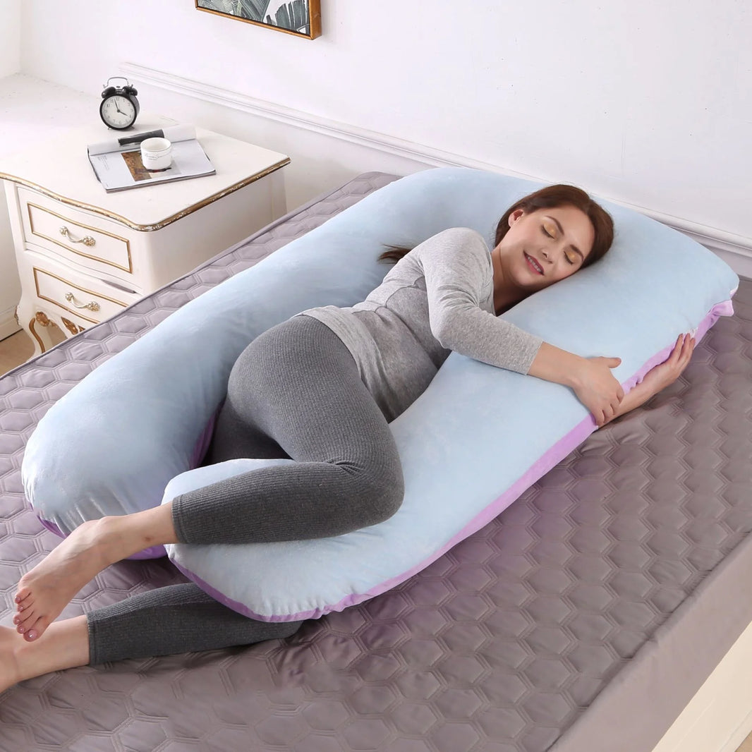 70x130CM Full Body Nursing Pregnancy Pillow - U-Shaped Maternity Pillow for Sleeping with Removable Cotton Cover (27.5x51 inches)
