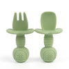 2Pcs/Set BPA-Free Silicone Fork & Spoon - Baby Learning Feeding Food Tools, Children's Tableware, Training Utensils for Newborns