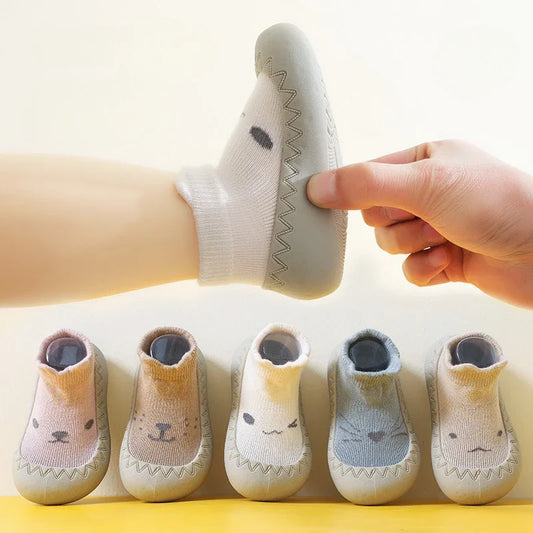Cute Kids Boy Girl Shoes Soft Rubber Sole Child Floor Sneakers Baby Booties Toddler First Walker
