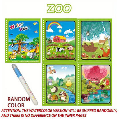 Magical Water Drawing Book – Reusable Montessori Coloring Book for Sensory Early Education in Children