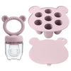 Baby Ice Cream Pops Silicone Mold - Popsicle Maker & Fruit Feeding Pacifier, Teething Toy, BPA-Free Baby Snack Stuff (3pcs)