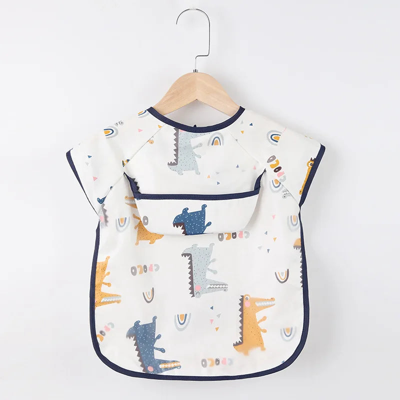 Waterproof Long-Sleeve Baby Smock – Art Apron & Feeding Bib with Pocket for Toddlers & Infants (Boys & Girls) - Kidzy Market