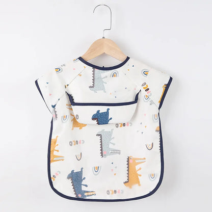 Waterproof Long-Sleeve Baby Smock – Art Apron & Feeding Bib with Pocket for Toddlers & Infants (Boys & Girls) - Kidzy Market
