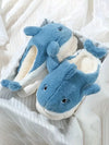 Plush Whale Shark Slippers for Men & Women — Fuzzy Anti-Skid Indoor Slides, Cute Couple Winter Slippers, Christmas Gift