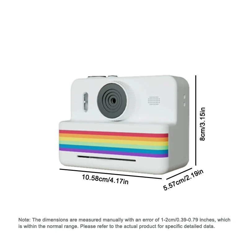 Digital Kids Camera with 2.8-Inch Screen, Portable Thermal Instant Print, HD Photo and Video Toy