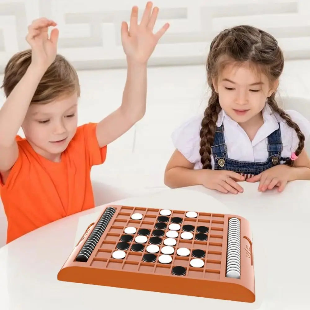 Tabletop Flip Black and White Chess Board Touch Flip Parent-Child Interactive Montessori Portable Kid Overturn Chess Game