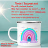 Personalized Rainbow Enamel Mug – Custom Name Coffee, Tea & Milk Cup, 3.14 in x 3.35 in (8 x 8.5 cm) – Kids Gift