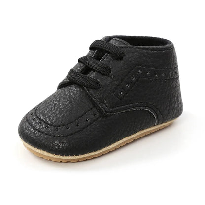 Meckior Four Seasons Baby Shoes PU Leather Newborn Boy Girl Anti-Slip Sneakers First Walkers Crib Shoes