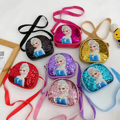 Frozen Anime Girls' Bag – Disney Princess Elsa Sequin Shoulder & Messenger Bag for Kids, Casual & Stylish - Kidzy Market