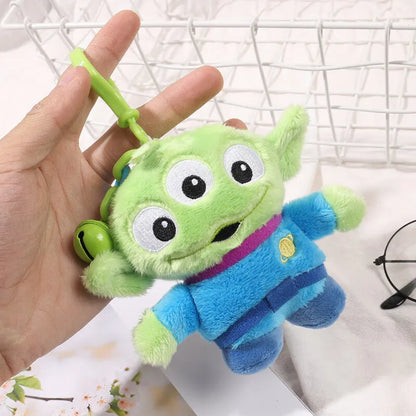 Disney Toy Story Alien Plush Pendant, Cute Kawaii Three-Eyed Backpack Keychain Toy