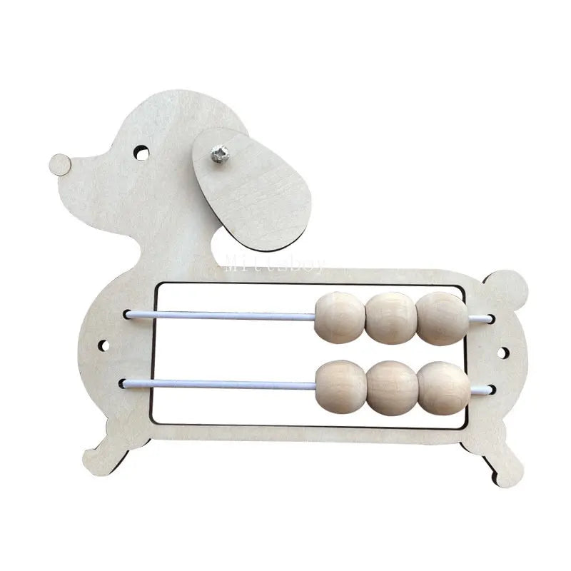 Baby Montessori Wooden Busy Board – Animal, Guinea Pig, Dinosaur, Clock, and Pattern Pairing Educational Toy for Children Gift