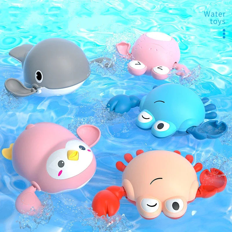 Baby Clockwork Swimming Dolls Bath Toy – Cute Animals for Kids