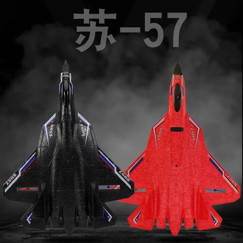 RC Plane SU 57 Radio Controlled Fixed Wing Hand Throwing Foam Electric Airplane with Light