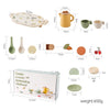 Wooden Montessori Tea Set with BPA-Free Silicone Teapot & Cups - Pretend Play Kitchen Set for Toddlers & Kids