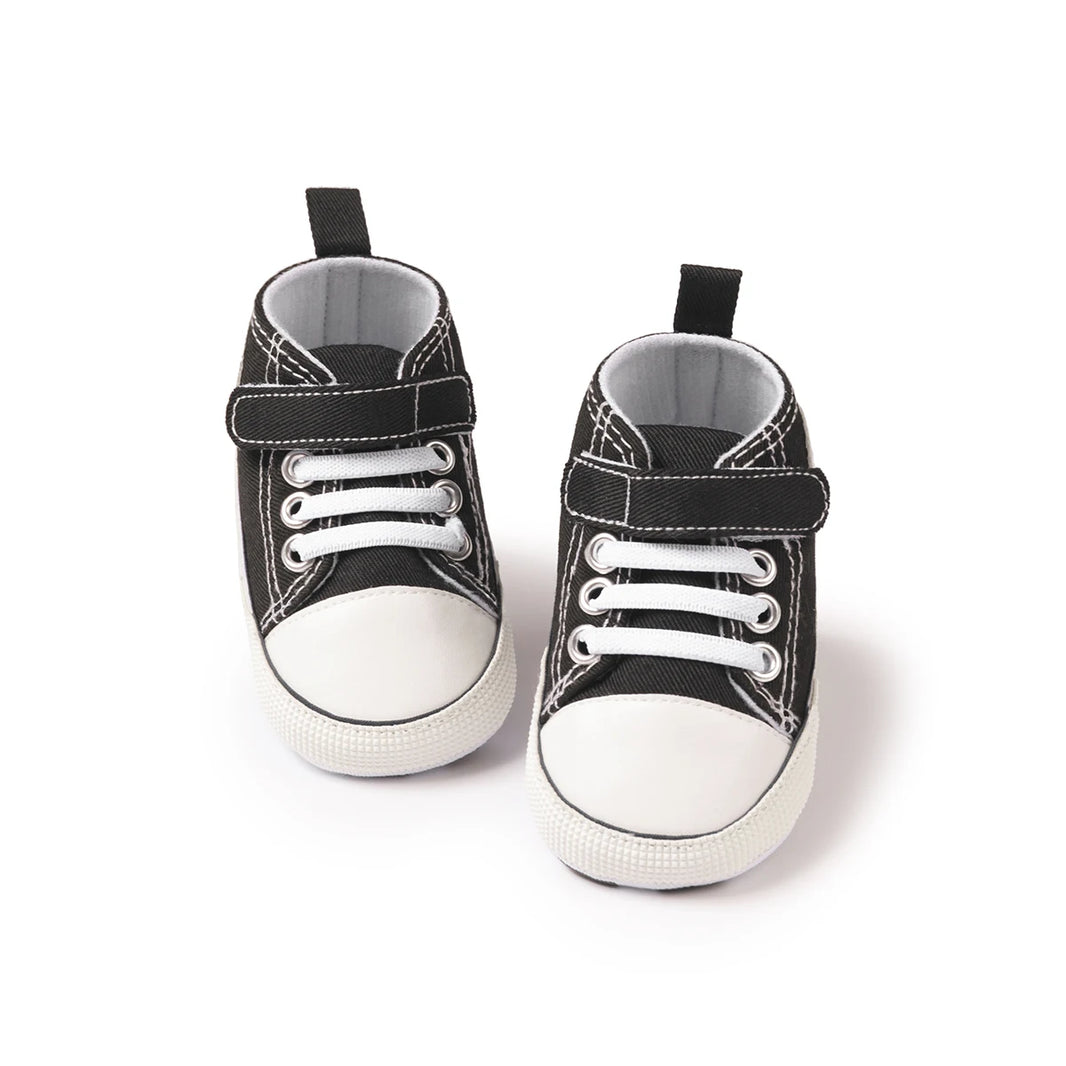 KIDSUN Newborn Multi-Coloured Canvas Baby Shoes – Soft Soled Casual First Toddler Shoes for Boys & Girls