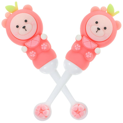 2 Pcs Kids Toothbrush, Soft Bristle Round, Cute Bear Shape, Safe Toddler Teeth Brush, Oral Care Gift