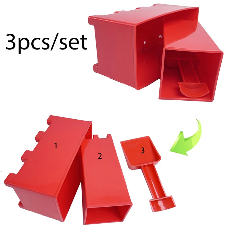 Kids Sandbox Mold Set With Shovel & Castle Brick Walls — Outdoor Beach Sand Play Toy