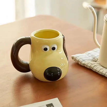 520ml (17.6 fl oz) Dog Paw Ceramic Mug – Large Cartoon Coffee Cup with Handle for Home & Office, Kids-Friendly