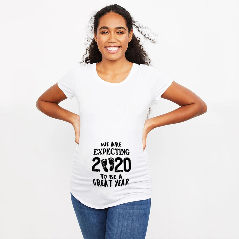 Loading Women Maternity T-Shirt | Short Sleeve Pregnancy Funny Tops | Maternity Clothes | Hot Sale Drop Ship