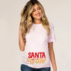 Christmas Santa Baby Print Maternity T-shirt Xmas Casual Pregnant Clothes Pregnancy Announcement T-shirt for Pregnant Women