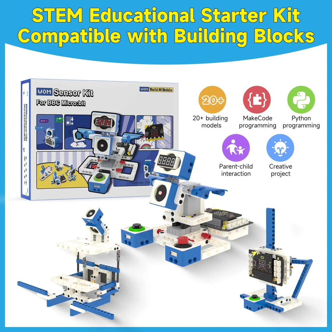 Yahboom 21-in-1 Microbit V2 Robotics Kit, DIY Electronic Sensor Kit, Programmable Toy for Kids, Supports MakeCode & Python Programming