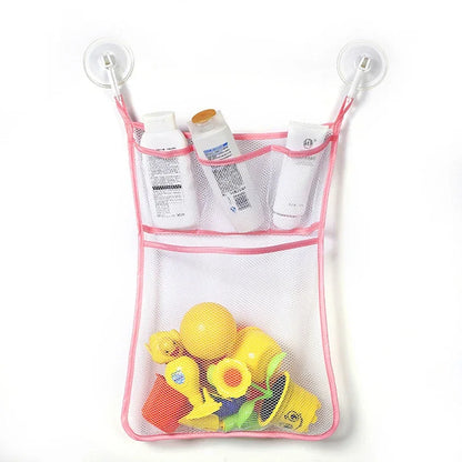 Dinosaur Animal Baby Bath Toy Organizer with Suction Cup Mesh Storage Bag for Kids