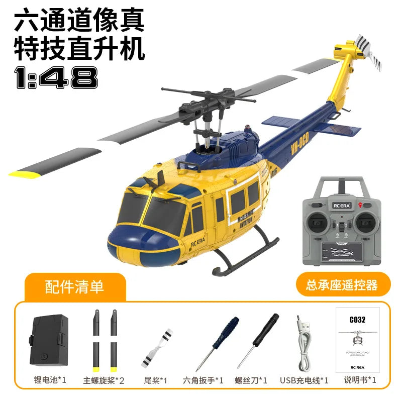 Uh-1 Xiuyi C032 RC Helicopter – 6-Channel Aileron Stunt Remote Control Aircraft Model