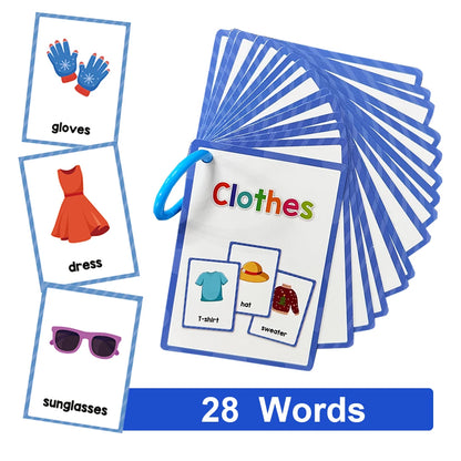 Montessori English Words Learning Flashcards – Early Educational Cards for Kids and Classroom Use