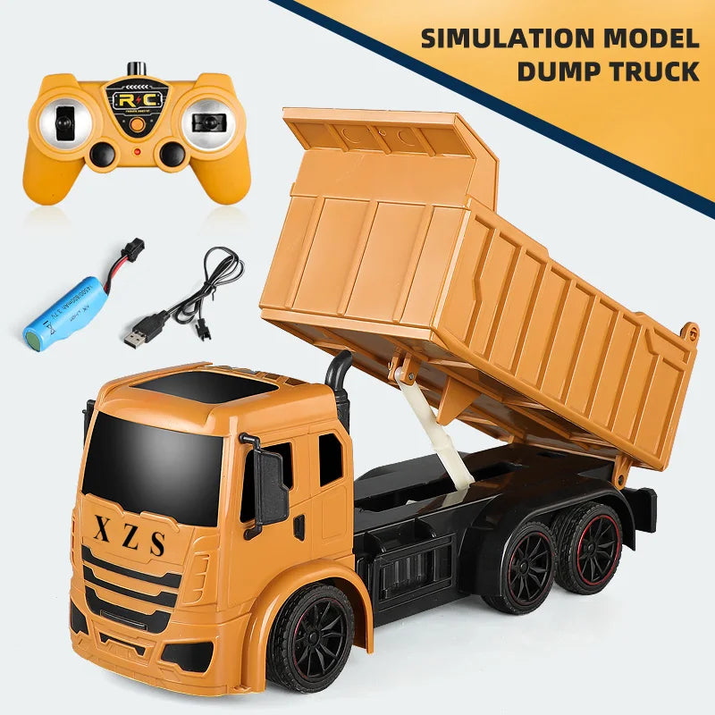 2.4G RC Excavator Dumper Car Remote Control Crawler Bulldozer Toy
