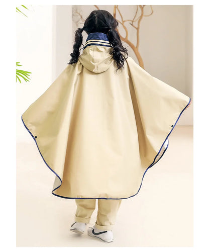 Waterproof Rain Poncho for Primary School Students with Bag Cover