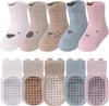 5 Pairs Toddler Non-Slip Socks with Grips - Baby Socks for Kids | Girls & Boys Leg Warmers