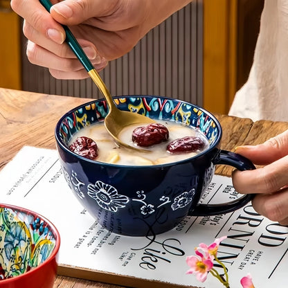 Bohemian Morning Hand-Painted Ceramic Mug – 13.5 oz (400 ml) Porcelain Coffee & Tea Cup | Gift for Family, Friends, Teachers