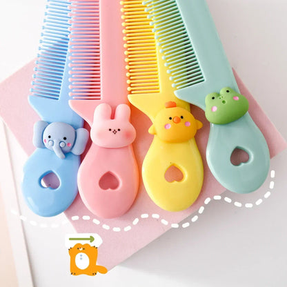 2023 New Children’s Small Anti-Screw Hair Brush Comb - Cartoon Mini Portable Untangling Bangs Round Tooth Hairbrush for Girls