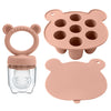 Baby Ice Cream Pops Silicone Mold - Popsicle Maker & Fruit Feeding Pacifier, Teething Toy, BPA-Free Baby Snack Stuff (3pcs)