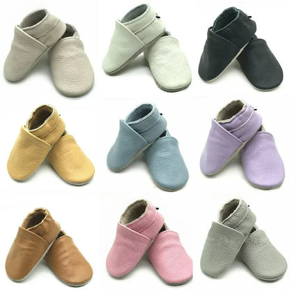Genuine Leather Baby Shoes – Summer Infant Toddler Moccasins, Soft Sole First Walker Crib Shoes for Baby Boys