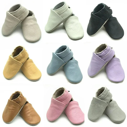 Genuine Leather Baby Shoes – Summer Infant Toddler Moccasins, Soft Sole First Walker Crib Shoes for Baby Boys