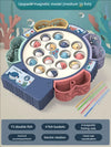 Rechargeable Magnetic Fishing Game Table – Rotating Disc with Music, Parent-Child Interactive Learning Toy for Toddlers