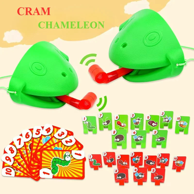 Kids Interactive Finger-Bite Game Toy – Greedy Chameleon & Crocodile Tongue-Spit Challenge, Ages 4+