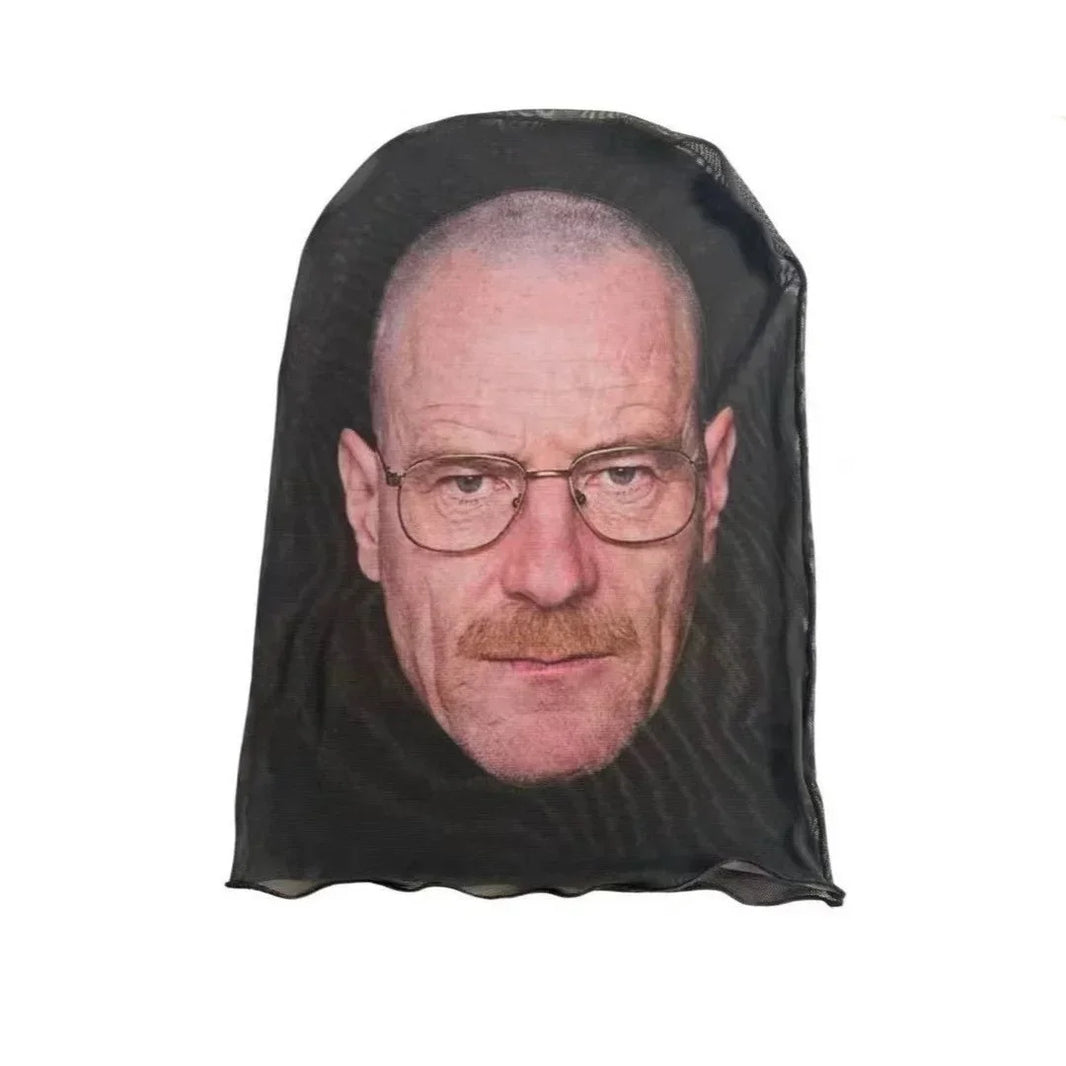 3D Printed Kanye-Style Elastic Mesh Full-Face Balaclava Mask – Unisex Cosplay & Hip Hop Headwear (1-Pack)