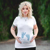 Plus Size Funny Maternity T-Shirt Baby on Board Pattern Print Pregnant Woman Tops, Pregnancy Short Sleeve T-Shirt Clothes