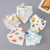 5-Piece Set – Baby Saliva Towel & Triangle Bandana Bibs – Pure Cotton Waterproof Absorbent Cloth for Newborn Boys & Girls - Kidzy Market