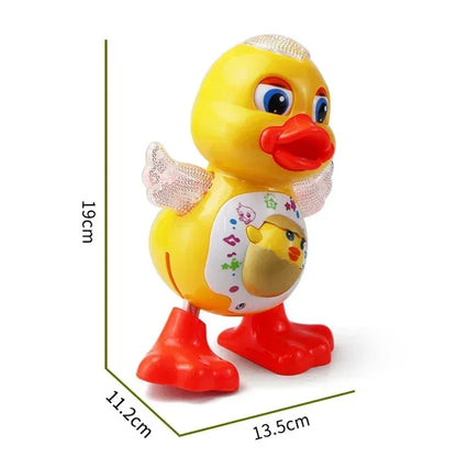 Electric Music Light Dancing Duck Toy with Blinking Eyes and Shaking Head, Educational Electronic Pet Gift for Children