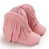 Baby Booties Vintage Tassel Anti-Slip Sole Winter Warm Baby Shoes Snow Booties First Walkers Infant Shoes