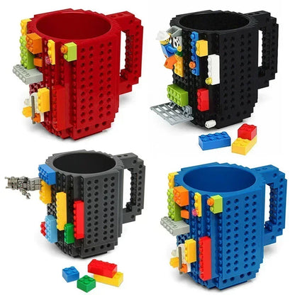 350ml (12 oz) Building Blocks Coffee Mug – LEGO-Compatible DIY Kids & Coffee Cup Gift
