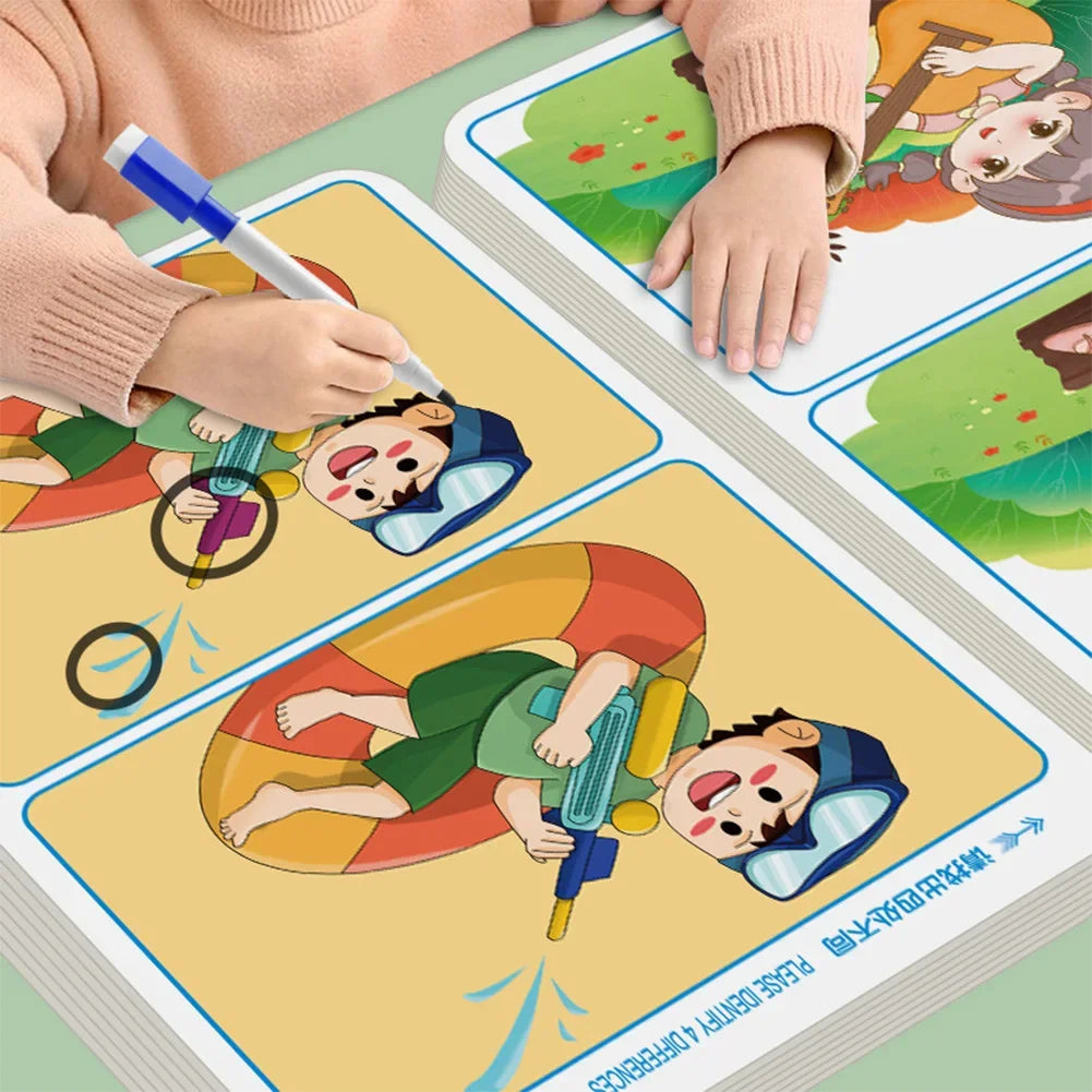 Educational Fault-Finding Game Reusable Wiping Paper For Focus And Attention Training 210 x 140 mm (8.27 x 5.51 in)