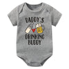 Funny "Daddy's Drinking Buddy" Newborn Baby Romper – Short Sleeve Cotton Bodysuit, Casual Summer Outfit, Perfect for Father's Day Gifts