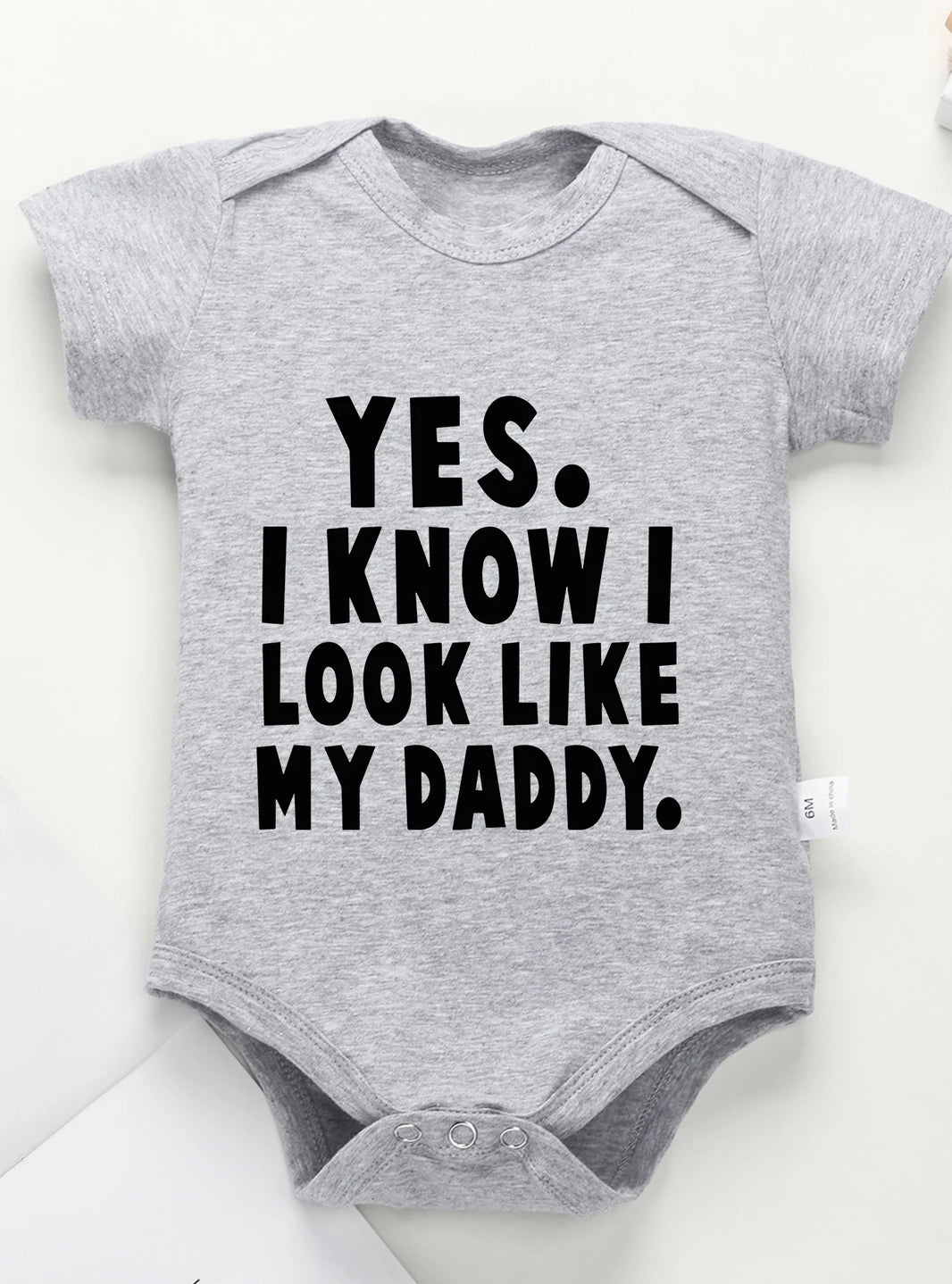 "Yes, I Know I Look Like My Daddy" Baby Romper – Short Sleeve Infant Jumpsuit – Cute Newborn & Toddler Bodysuit for Boys & Girls