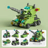 6-in-1 Kids Building Blocks Set — Fire Car, Police Truck, Crane, Tank & Helicopter