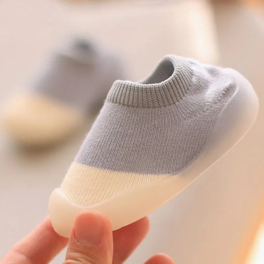 Baby First Walker Shoes – Soft Rubber Sole Non-Slip Knit Booties for Infants & Toddlers (Boys & Girls)